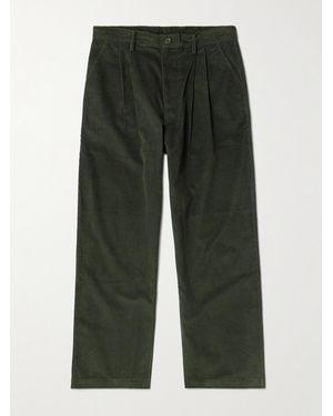 Kardo Antonio Straight-Leg Embroidered Cotton-Corduroy Trousers - Green