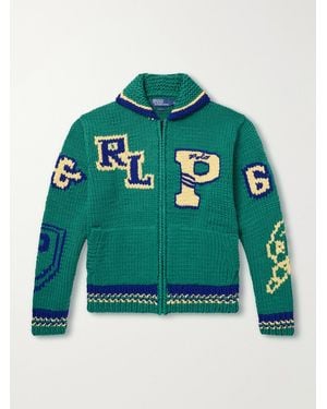 Polo Ralph Lauren Intarsia-knit Wool Zip-up Jumper - Green
