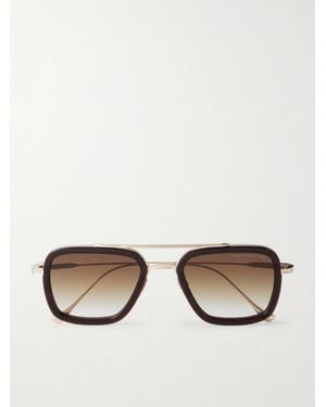 Dita Eyewear Flight.006 Aviator-Style Gold-Tone and Acetate Sunglasses - Mettallic