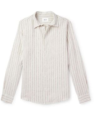 NN07 Enzo 5728 Striped Linen Shirt - White