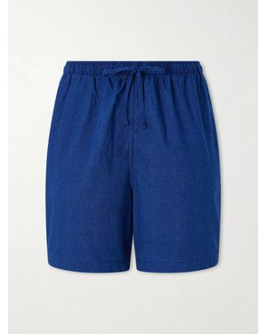 Polo Ralph Lauren Wide-Leg Cotton-Woven Shorts - Blue