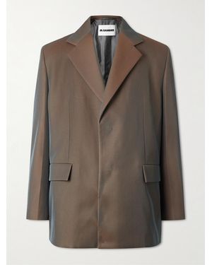 Jil Sander Virgin Wool-Blend Drill Blazer - Brown
