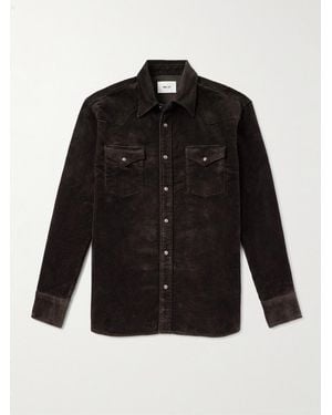 NN07 Ricky 50004 Organic Cotton-Corduroy Western Overshirt - Black