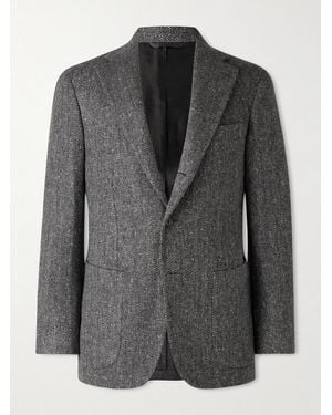 J. Mueser Waverly Herringbone Wool Blazer - Black