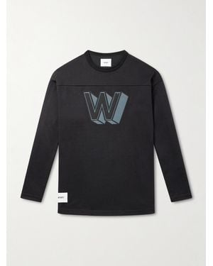 WTAPS Logo-Appliquéd Cotton-Blend Jersey T-Shirt - Schwarz