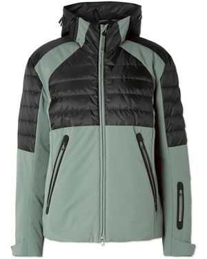 Bogner Henik-D Paneled Quilted Ripstop And Shell Hooded Down Jacket - Green