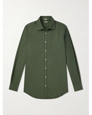 Massimo Alba Genova Cotton-Chambray Shirt - Green
