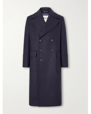 Valstar Clifford Double-Breasted Wool-Blend Felt Coat - Blue