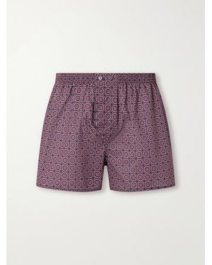Derek Rose Ledbury 108 Printed Cotton-Poplin Boxer Briefs - Purple