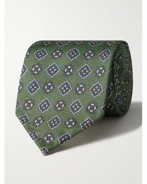 Rubinacci 8Cm Silk-Jacquard Tie - Green