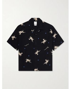 Visvim Crosby Camp-Collar Printed Woven Shirt - Blue
