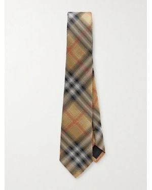 Burberry 7Cm Checked Mulberry Silk-Jacquard Tie - White