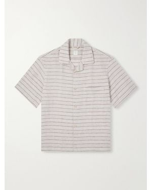 Eleventy Striped Linen Shirt - White