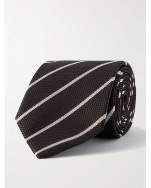 Tom Ford 8Cm Striped Silk-Jacquard Tie - Black