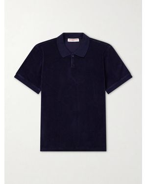 Orlebar Brown Bruno Cotton-Terry Polo Shirt - Blue
