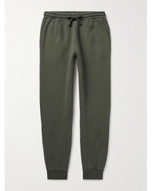 Hartford Tapered Cotton-Jersey Joggers - Green