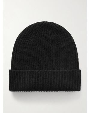 William Lockie Ribbed Cashmere Beanie - Nero