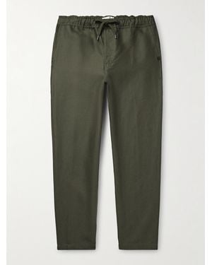 Derek Rose Sydney Slim-Fit Linen Drawstring Trousers - Green