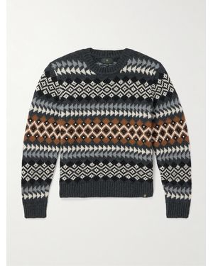 Belstaff Thistle Fair Isle Wool Sweater - Black