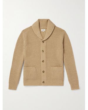 Hartford Shawl-Collar Ribbed Wool Cardigan - Natural