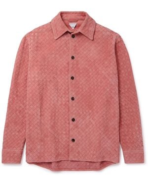 Bottega Veneta Intrecciato Suede Overshirt - Pink