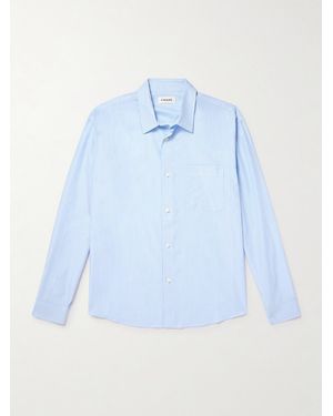 FRAME Relaxed Striped Lyocell Shirt - Blue