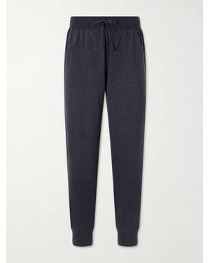 John Smedley Henning Tapered Merino Wool Joggers - Blue