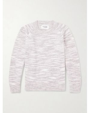 Corridor NYC Pullover aus einer Alpakawoll-Pima-Baumwollmischung in Space-Dye-Optik - Weiß
