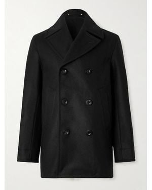 Private White V.c. The Manchester Wool Peacoat - Black