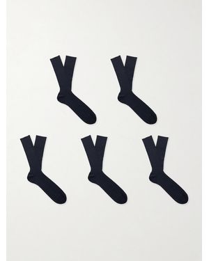 FALKE Set of Five Wool-Blend Socks - Schwarz