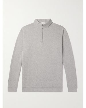 Peter Millar Crown Cotton-Blend Piqué Half-Zip Sweatshirt - Grey