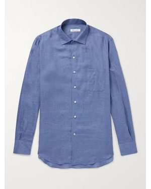 Loro Piana André Slub Linen Shirt - Blue