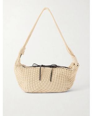 Lemaire Filt Croissant Leather-Trimmed Fishnet Messenger Bag - Natural