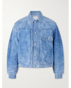Visvim 102X Cropped Leather Jacket - Blue