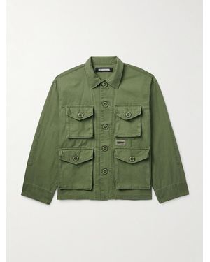 Neighborhood Bdu Logo-Appliquéd Cotton Overshirt - Green