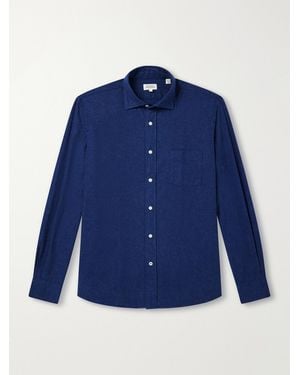 Hartford Paul Cotton-Flannel Shirt - Blue