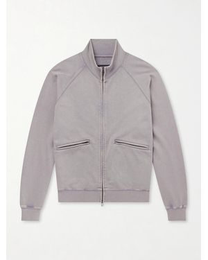 FRIZMWORKS Cotton-blend Jersey Zip-up Sweatshirt - Grey