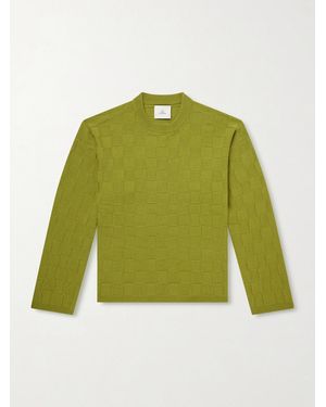 The Elder Statesman Culver Checked Cashmere Jumper - Green