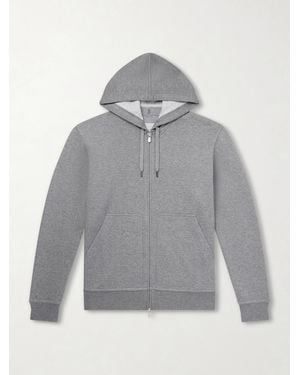 Brunello Cucinelli Cotton-Blend Jersey Zip-Up Hoodie - Grey