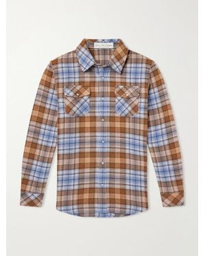 God's True Cashmere Nomad Checked Cashmere Shirt - Blue