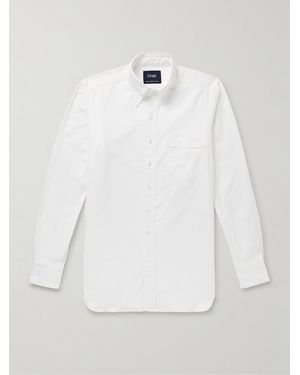 Drake's Slim-Fit Button-Down Collar Cotton Oxford Shirt - White