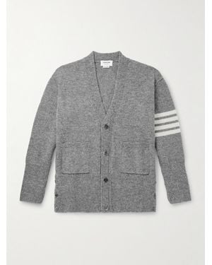 Thom Browne Striped Wool Cardigan - Grey