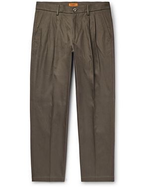 Barena Nerio Straight-Leg Pleated Cotton-Twill Suit Pants - Gray
