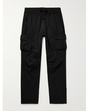 John Elliott Straight-Leg Sateen Drawstring Cargo Trousers - Black
