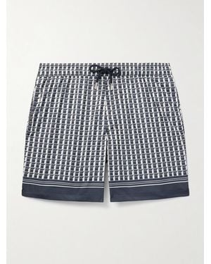 MR P. Straight-Leg Mid-Length Printed Swim Shorts - Nero