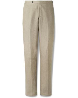 Sid Mashburn Tapered Linen Suit Pants - Natural