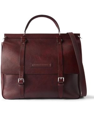 Brunello Cucinelli Leather Briefcase - Purple