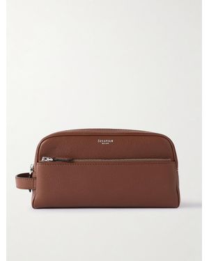 Serapian Full-grain Leather Wash Bag - Brown