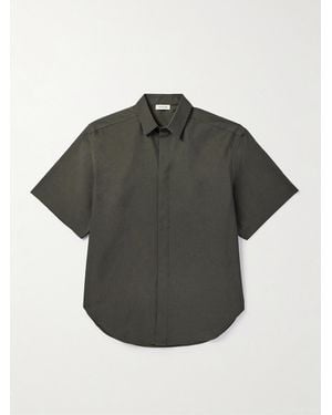 Fear Of God Oversized Stretch-Cotton And Wool-Blend Oxford Shirt - Grey