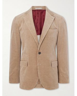 Brunello Cucinelli Cotton-Blend Corduroy Suit Jacket - Natural